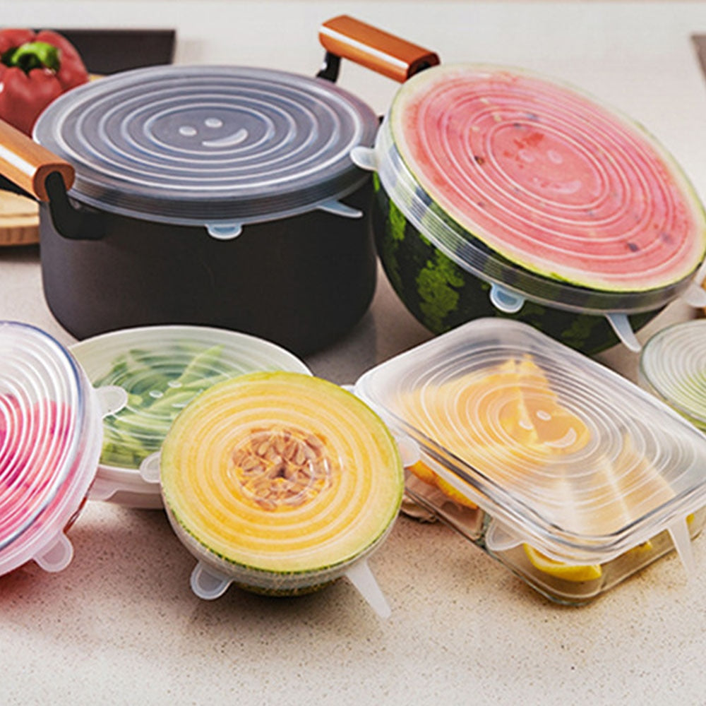 Couvercle Silicone alimentaires élastique 6 Pièces