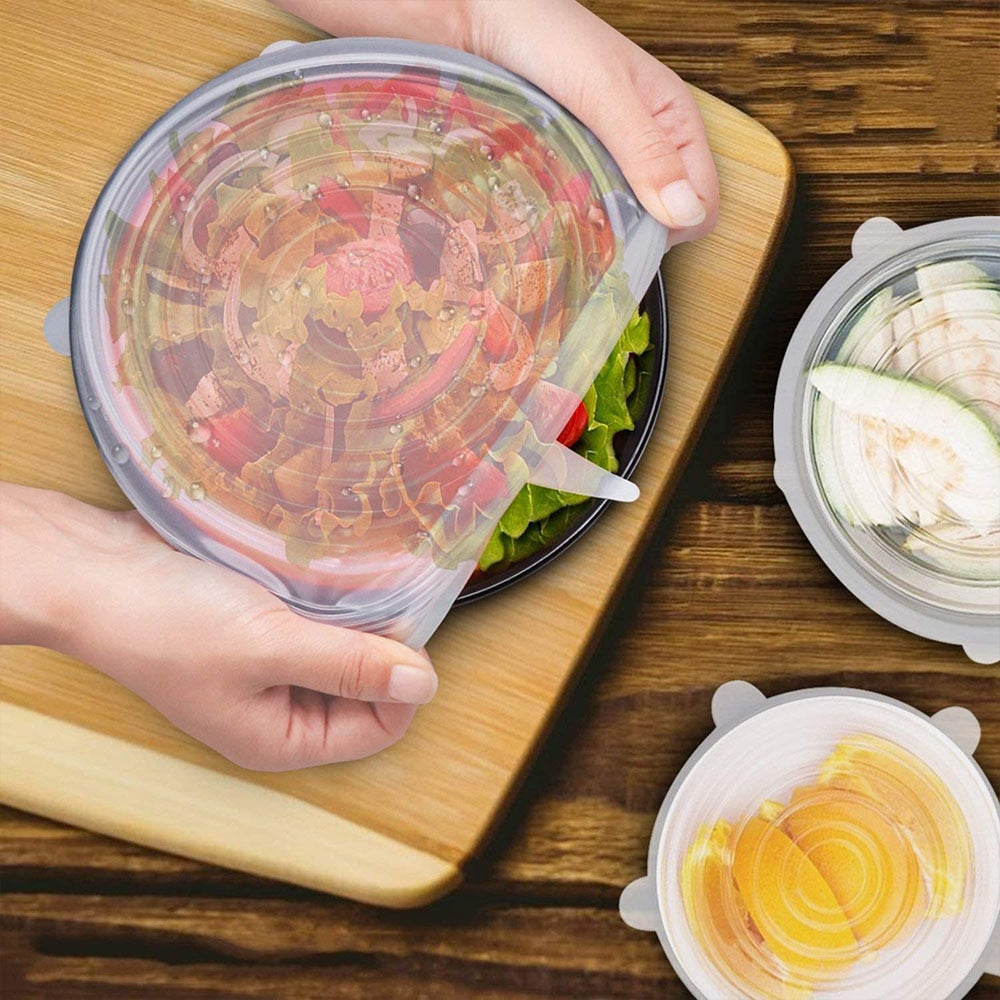 Couvercle Silicone alimentaires élastique 6 Pièces