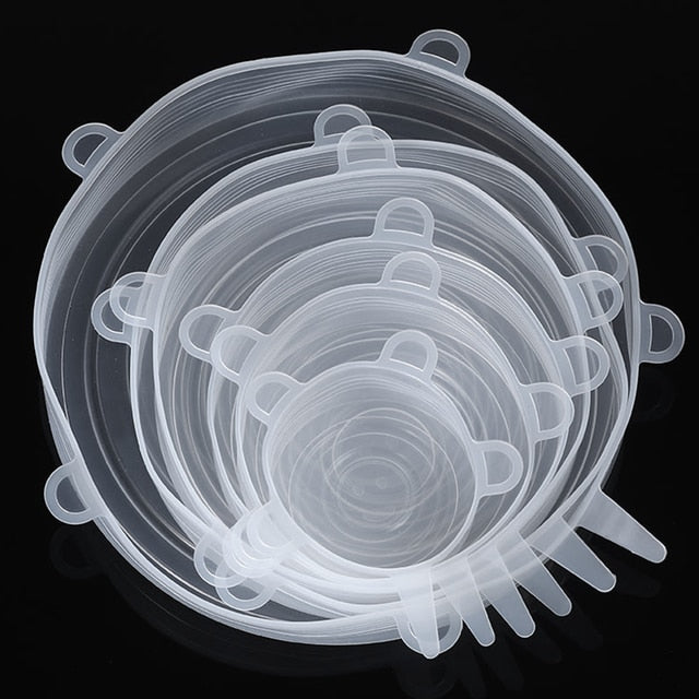 Couvercle Silicone alimentaires élastique 6 Pièces